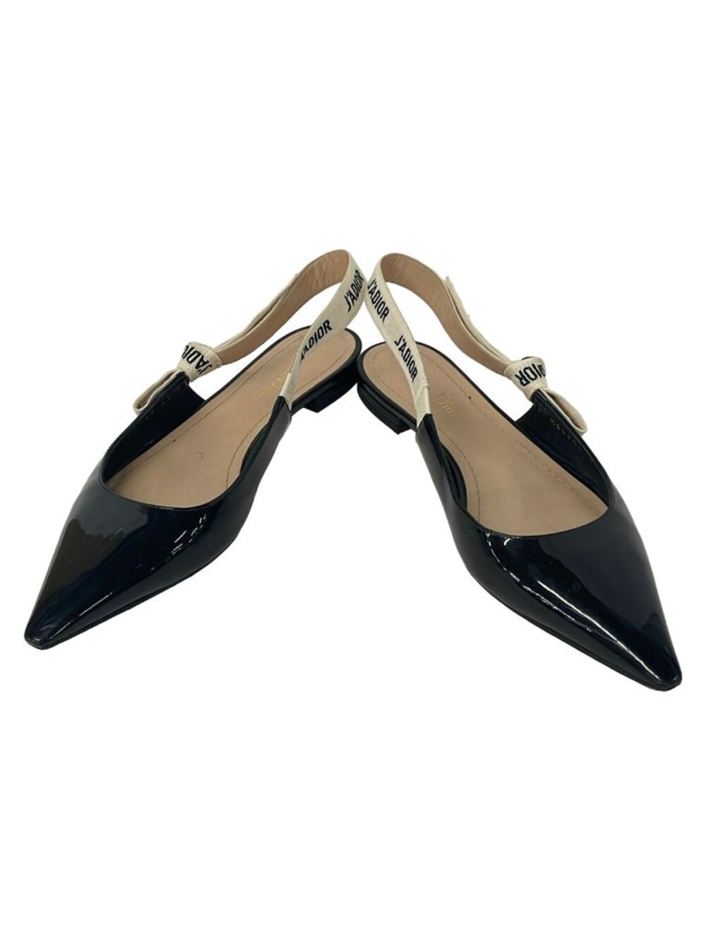 ★SOLD★ Dior Sandals 37 Black Ivory Ribbon J'adior Leather - Picture 2 of 6